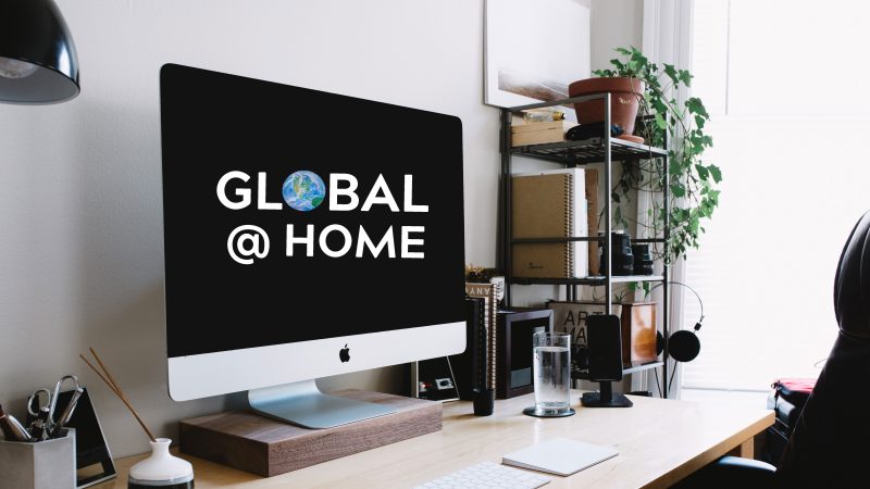 Global at Home Webinar - desktop computer on desk
