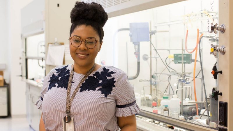 Brittany Nichols pictured at the Edgar research lab.